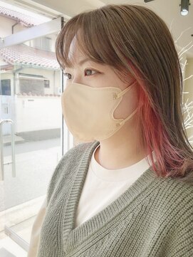 ヴィノバ(benova) 大人可愛いインナーカラー外ハネボブ　20代30代40代