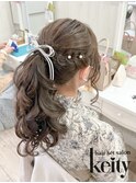 サイド編み込みポニー♪【ＴＥＬ予約】¥2300→¥2100