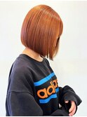 ショートボブ　顔周りカット　透明感