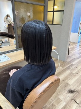 ヘアポケット スタイル店(HAIR POCKET) ぱつっと切りっぱなしボブ!