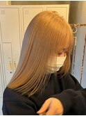 ハイトーンカラー/ブロンドベージュ/切りっぱなし/ENTER 天神店