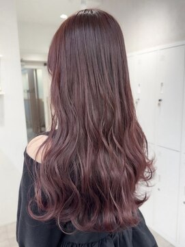 ハオ(hao) 【hao渋谷】akane ピンクカラーロングレイヤー10代20代30代