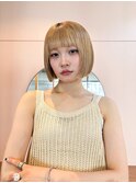 Joli【立川】ハイトーンベージュ×切りっぱなしボブ×aujua