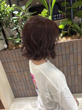 ヘアーザラブズラフズ オーガニカ 北九州(HAIR THE LOVES LAUGHS ORGANICA) 夏暖色カラー×パーマ風スタイリング