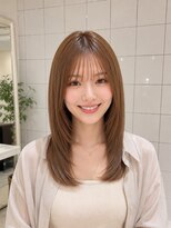 バンタン(VINGTANS) レイヤーボブ/くびれボブ/シースルーバング/ベージュカラー