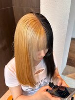 エクファ ヘア リゾート 大津 瀬田店(ex-fa hair resort)&nbsp;ミルクティーブロンド/ダークブルー/デジタルパーマ/大津/瀬田