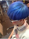 ショートボブ ブルー