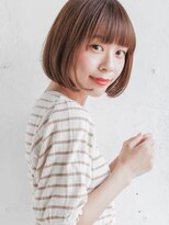 ルティア(Lutia)&nbsp;ピンクブラウン シースルーバング ショートボブ！