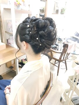 ロカット サロン(Roquat Salon) およばれあみこみアップアレンジ【ヘアアレンジ 立川/立川南】