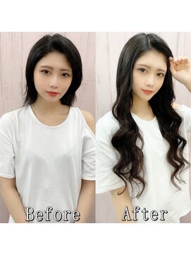 あるじゃんすー 梅田店 ナチュラルブラック#シールエクステ#ゆるふわウェーブ#梅田