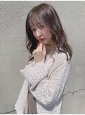 透明感グレージュ&インナーカラー 柔らかセミディ