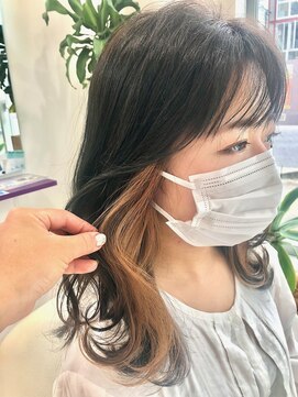 クランチ 岡崎店(kuranch) イヤリングカラーでセミロングの巻き髪も印象が変わる