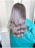小顔セミロングショコラベージュイルミナ毛先ケアブリーチ韓国風