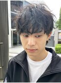ツイストスパイラルパーマ無造作パーマツーブロックコンマヘア