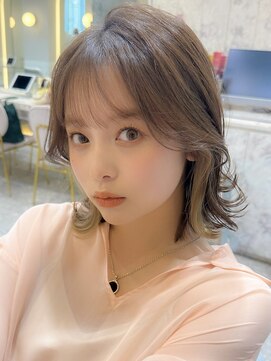 シーシンジュク 新宿南口(Sea shinjuku) ブリーチなしチョコレート色×前髪/顔周りレイヤー韓国ヘア[新宿