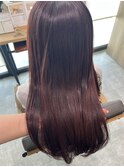 【ブリーチ無し】艶感UPピンクブラウン◇