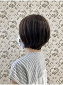 30代40代50代マッシュショートグレージュカラー