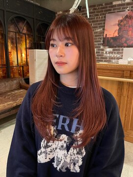 ノラ ヘアーサロン(NORA HAIR SALON) 【akane】韓国レイヤーカットレッドブラウンカラー