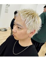 バーバーショップ ネオ セカンド(BARBERSHOP NEO2nd) スパイキーショート　ブリーチ　宇都宮　メンズショート