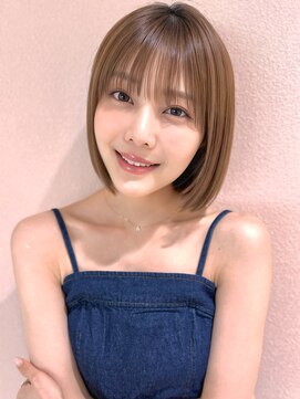 サンド ミュウ 横浜店(sand mieu) まとまるボブ/ベージュカラー/横浜駅/縮毛矯正/オリーブベージュ