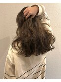 20代30代オリーブグレージュくびれヘア韓国レイヤーロング