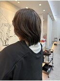 【白髪ぼかし×ミディアムヘア】