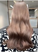 艶感髪質改善カラー大人可愛いミルクティーカラームルギョル巻き