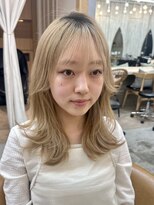 ロンドアジュール 横浜(Lond azur)&nbsp;ミニウルフレイヤーカット顔周り前髪韓国ミディアムロング/横浜