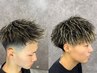 メンズカット+メンズパーマ金メッシュ（パーマ全種可）