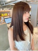 柔らか透明感ナチュラルブラウンまとまりやすいミディアムロング