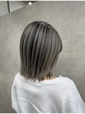 バレイヤージュ、ハイライト、レイヤーカット、ダブルカラー