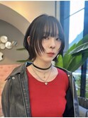 ココアベージュ/オリーブグレー/小顔/大阪/梅田/レイヤーボブ