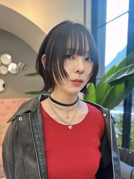 サンド 大阪梅田(sand) ココアベージュ/オリーブグレー/小顔/大阪/梅田/レイヤーボブ