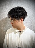 刈り上げセンターパート/波巻きツイストスパイラル/本八幡
