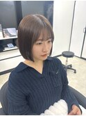 顔まわりまで可愛いミニボブ×髪質改善透明感カラー