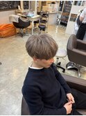 グレージュカラー×ラウンドマッシュ