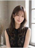 透明感ブルーアッシュ×ゆるふわロングレイヤー