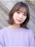 ラベンダーベージュ　シースルーバング