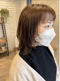 ハイレイヤー×シースルーバング×マロンベージュ 20代30代40代