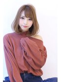 ことりベージュローライト大人かわいい小顔スリークボブ大人ボブ