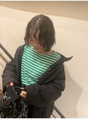 ボブ×パーマ 寒色系カラー ニュアンスパーマ