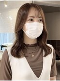 韓国ヘア×ベージュ【黒髪小顔ボブルフワンレンネビージュ】
