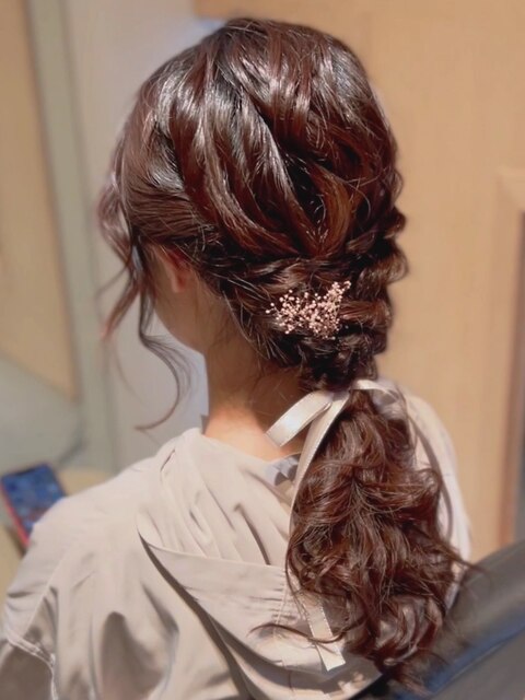 編み下ろし☆結婚式お呼ばれヘアアレンジ