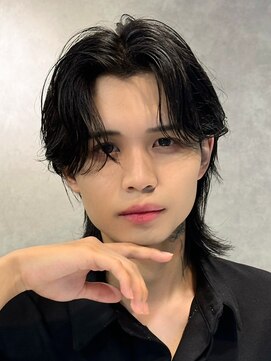 エルマーク 心斎橋(L-MARK) マッシュウルフメンズカットスセンターパートセンター分け