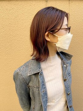 アオ(AO) 白髪ぼかしハイライトカラー/くびれミディボブ