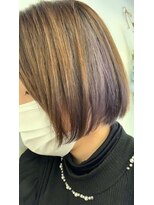 クラク 笹塚店(KURAKU) ブリーチカラー/インナーカラー/10代/20代/ボブ/バイオレッ