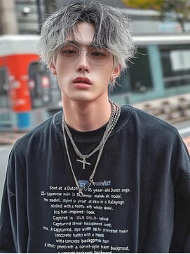 メンズオリノ 西田辺 阿倍野(men's olino) men'sブロンド シャドールーツ マッシュ　ストリート