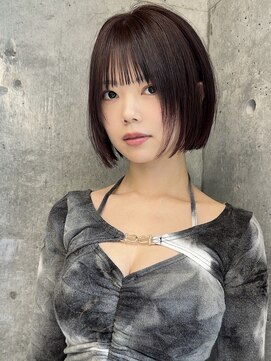 アワーズ 南青山(Our's) 切りっぱなしボブ/ピンクブラウン/ブリーチなしカラー