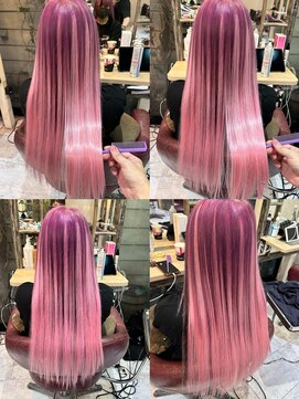 6Dエクステ 板橋店 ピンクハイライトカラー