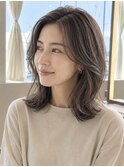 ミディアム/顔周り似合わせカット/白髪ぼかし/デザインカラー